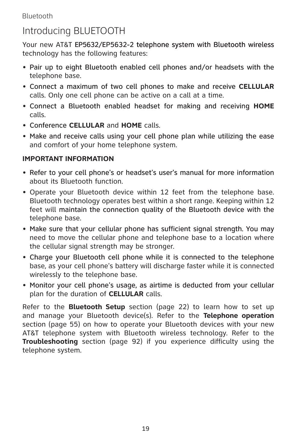Introducing bluetooth | AT&T EP5632/EP5632-2 User Manual | Page 23 / 117