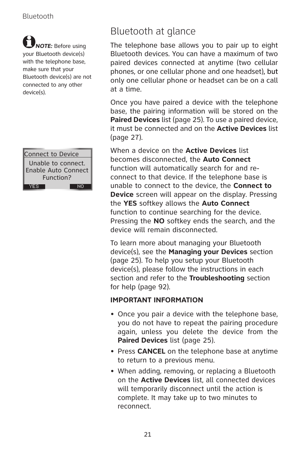 Bluetooth at glance | AT&T EP5632/EP5632-2 User Manual | Page 25 / 117