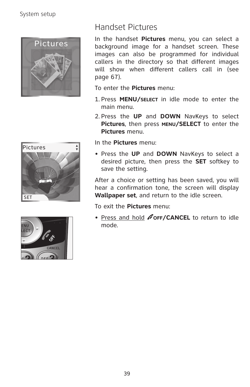 Handset pictures, Pictures | AT&T EP5632/EP5632-2 User Manual | Page 43 / 117