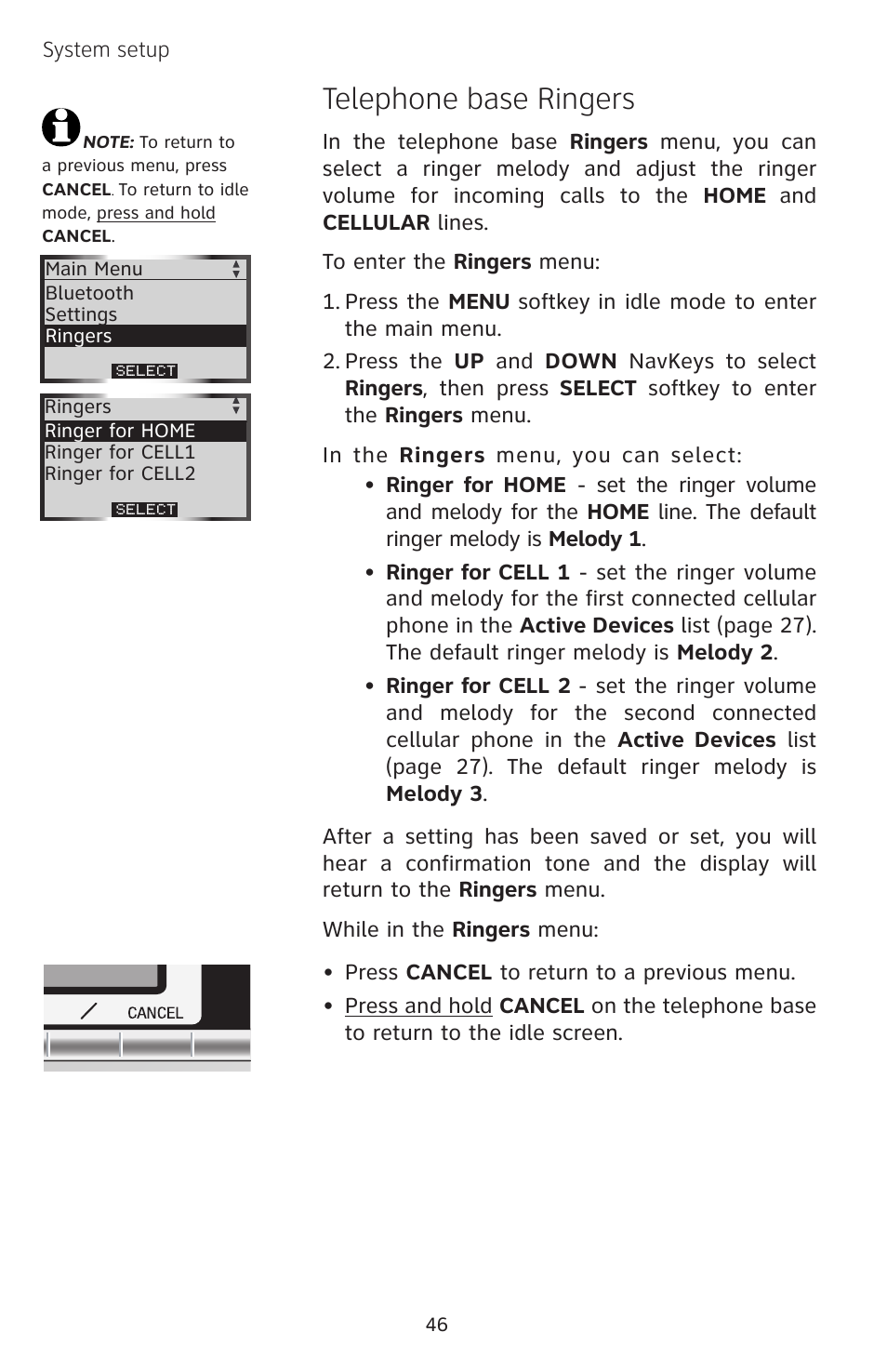 Telephone base ringers | AT&T EP5632/EP5632-2 User Manual | Page 50 / 117