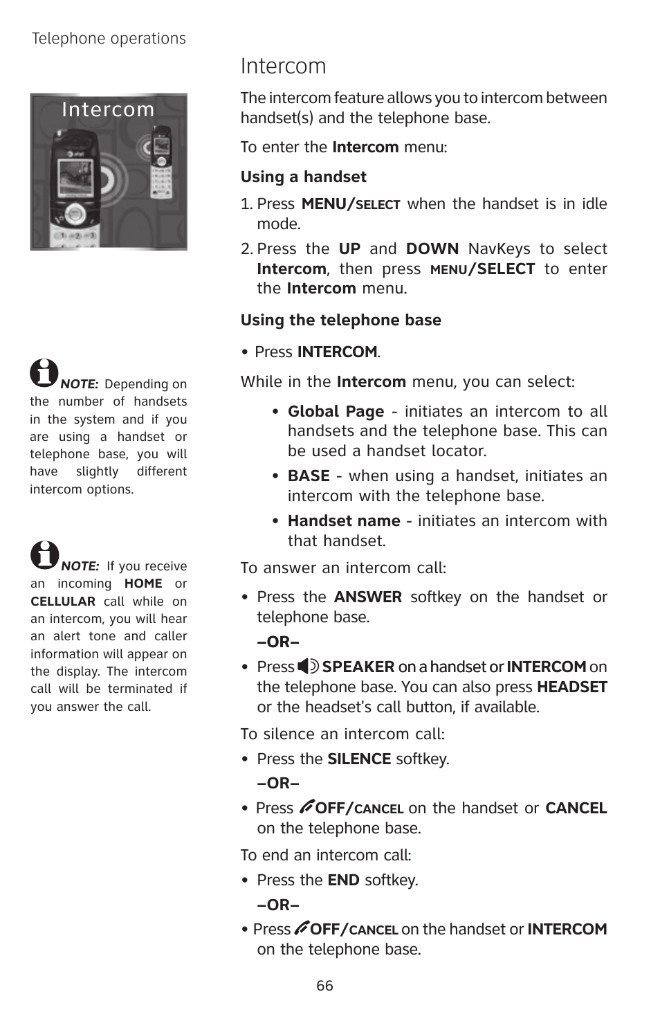 Intercom | AT&T EP5632/EP5632-2 User Manual | Page 70 / 117
