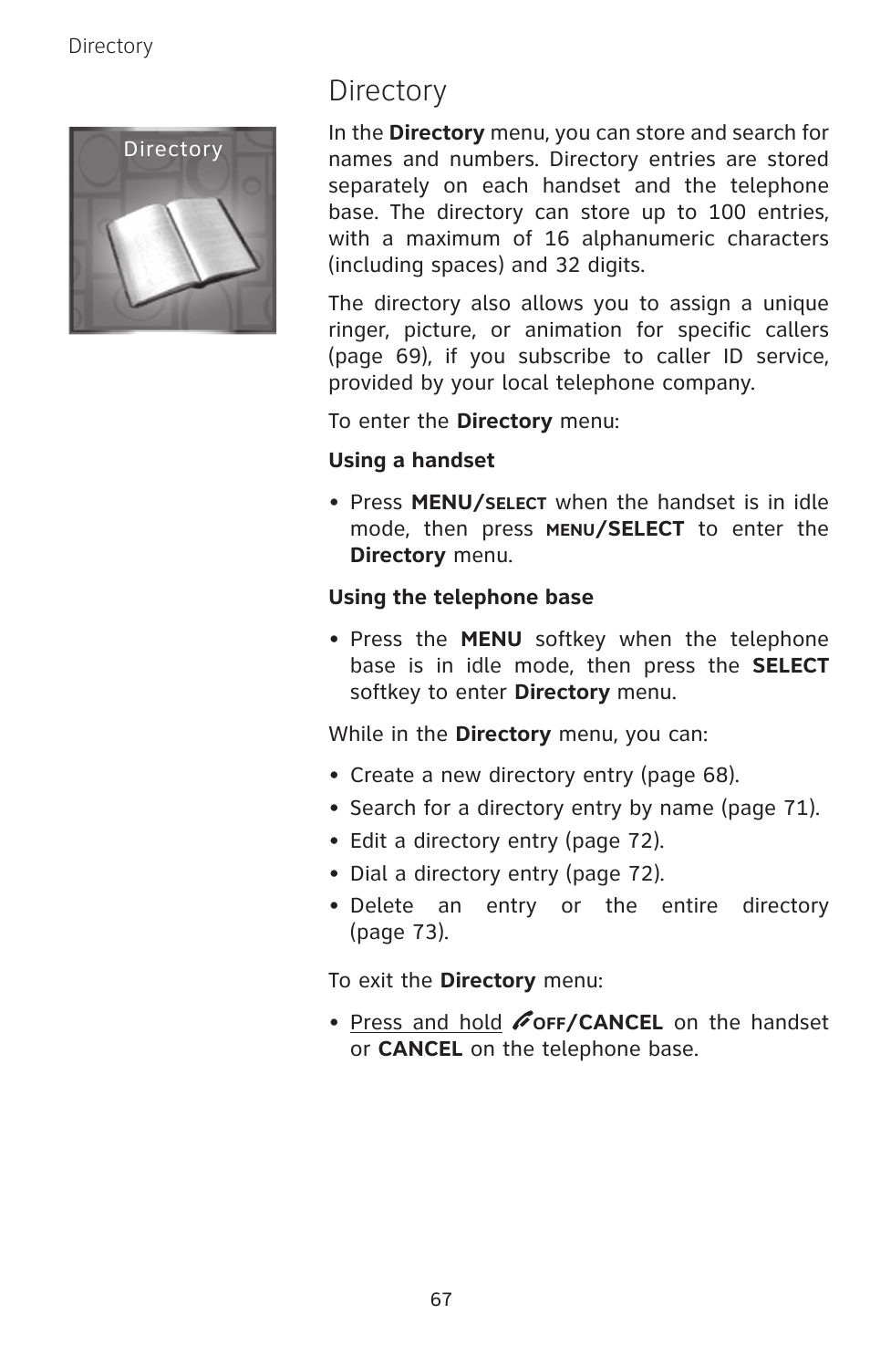 Directory | AT&T EP5632/EP5632-2 User Manual | Page 71 / 117