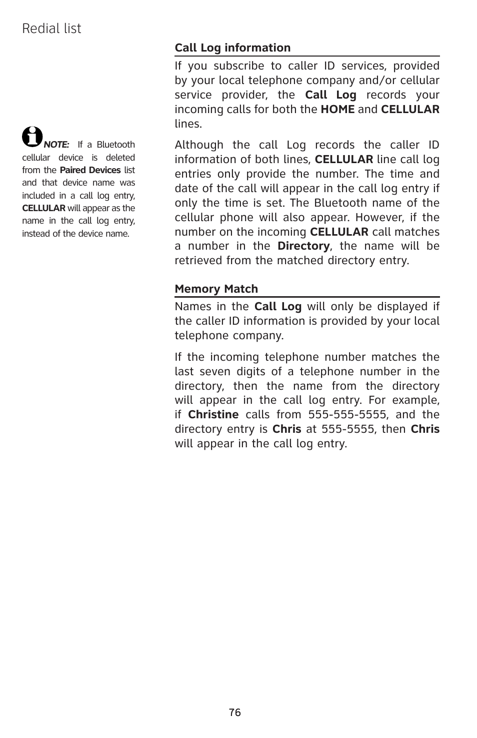 Redial list | AT&T EP5632/EP5632-2 User Manual | Page 80 / 117