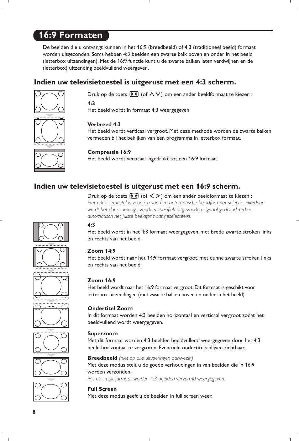 9 formaten | Philips Téléviseur à écran large User Manual | Page 24 / 172