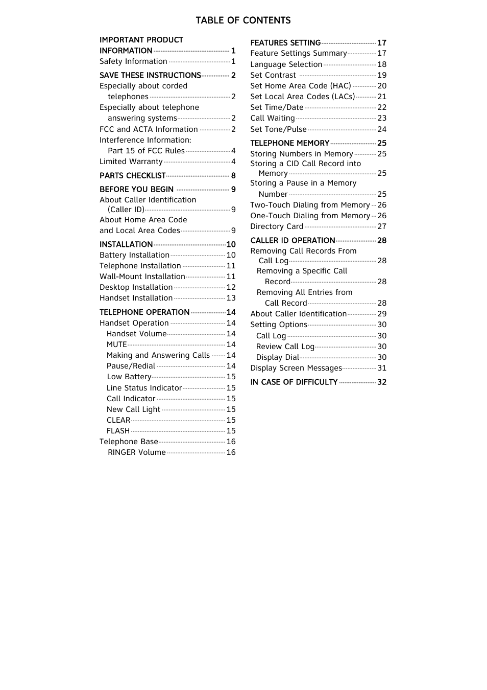 AT&T 265 User Manual | Page 2 / 36