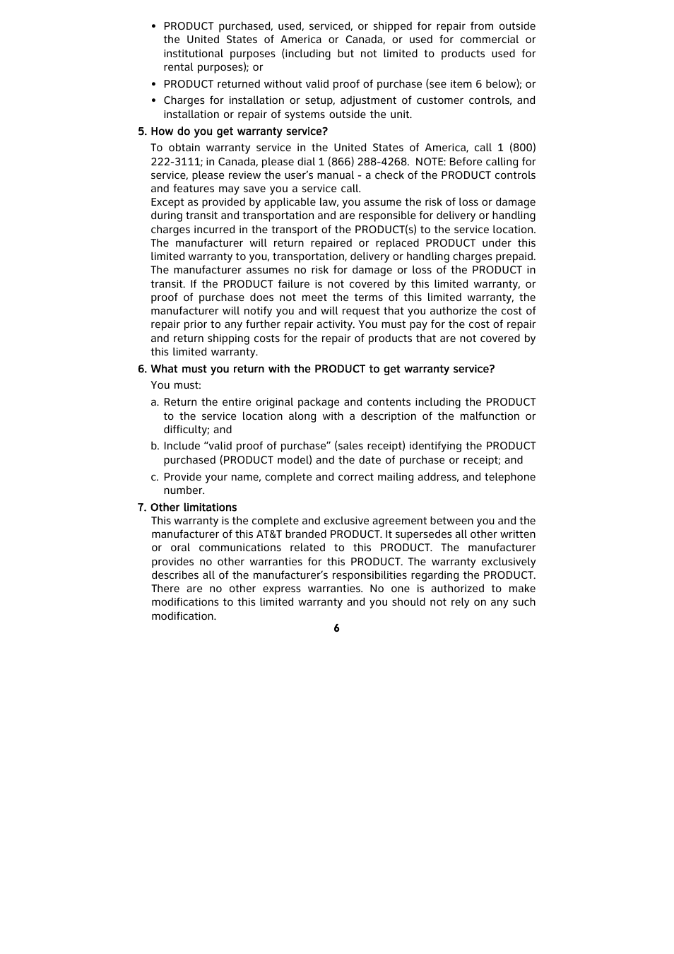 AT&T 265 User Manual | Page 8 / 36