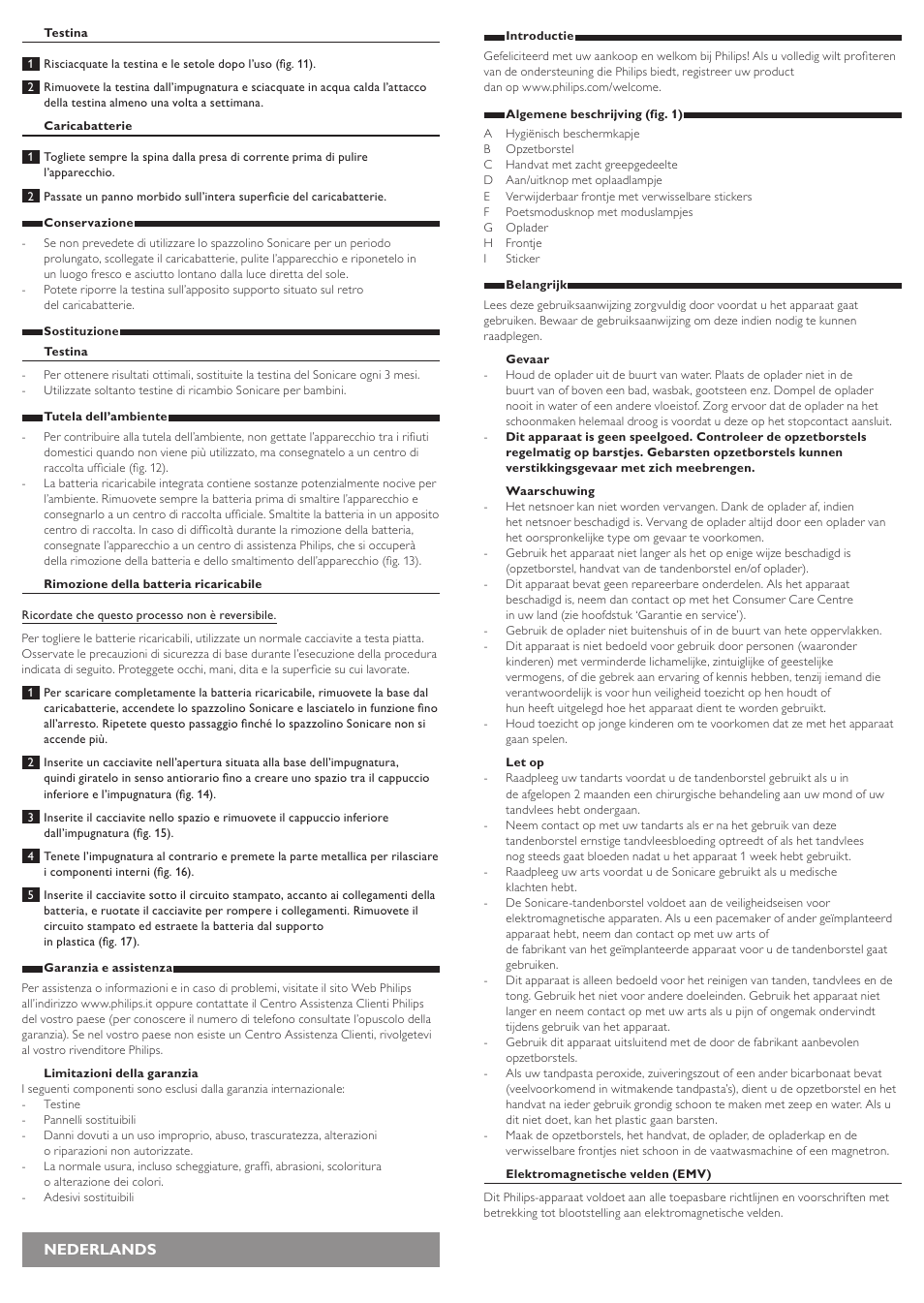 Nederlands | Philips Sonicare For Kids Brosse à dents sonique rechargeable User Manual | Page 9 / 13