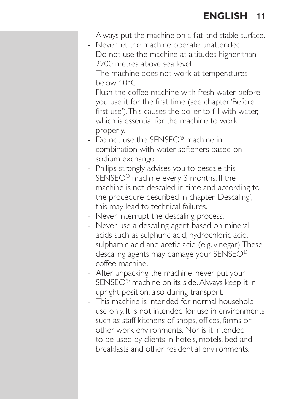 English | Philips SENSEO® Machine à café à dosettes User Manual | Page 11 / 122