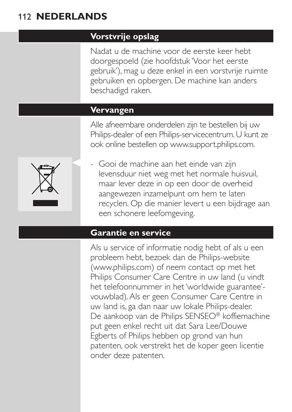 Philips SENSEO® Machine à café à dosettes User Manual | Page 112 / 122