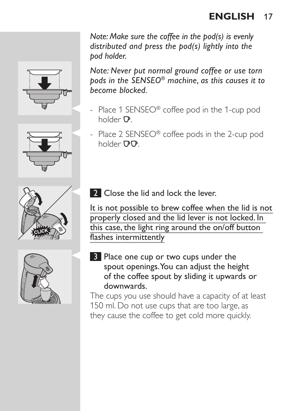 English | Philips SENSEO® Machine à café à dosettes User Manual | Page 17 / 122