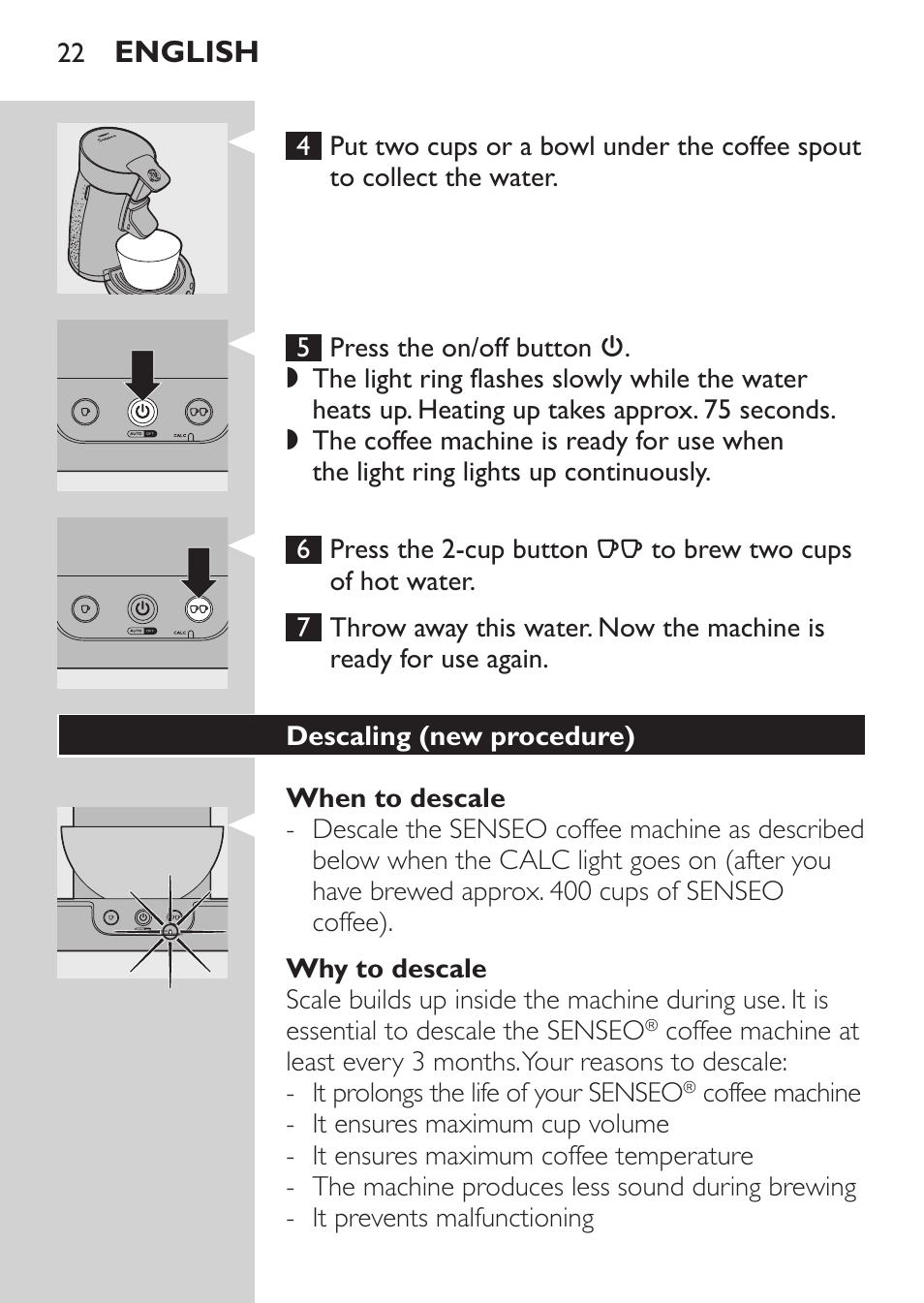 English | Philips SENSEO® Machine à café à dosettes User Manual | Page 22 / 122