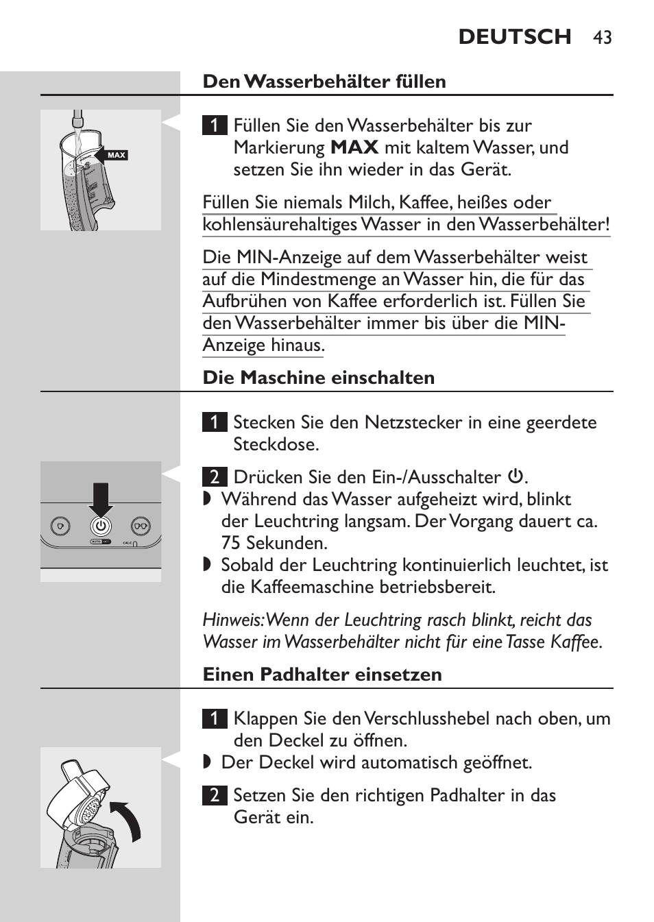 Philips SENSEO® Machine à café à dosettes User Manual | Page 43 / 122