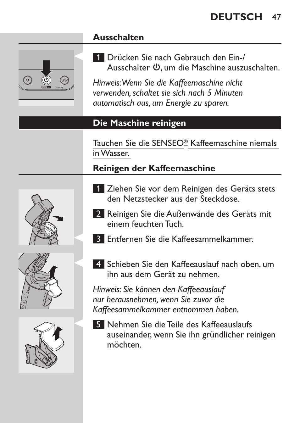 Philips SENSEO® Machine à café à dosettes User Manual | Page 47 / 122