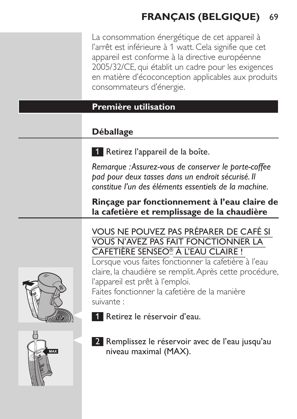 Philips SENSEO® Machine à café à dosettes User Manual | Page 69 / 122