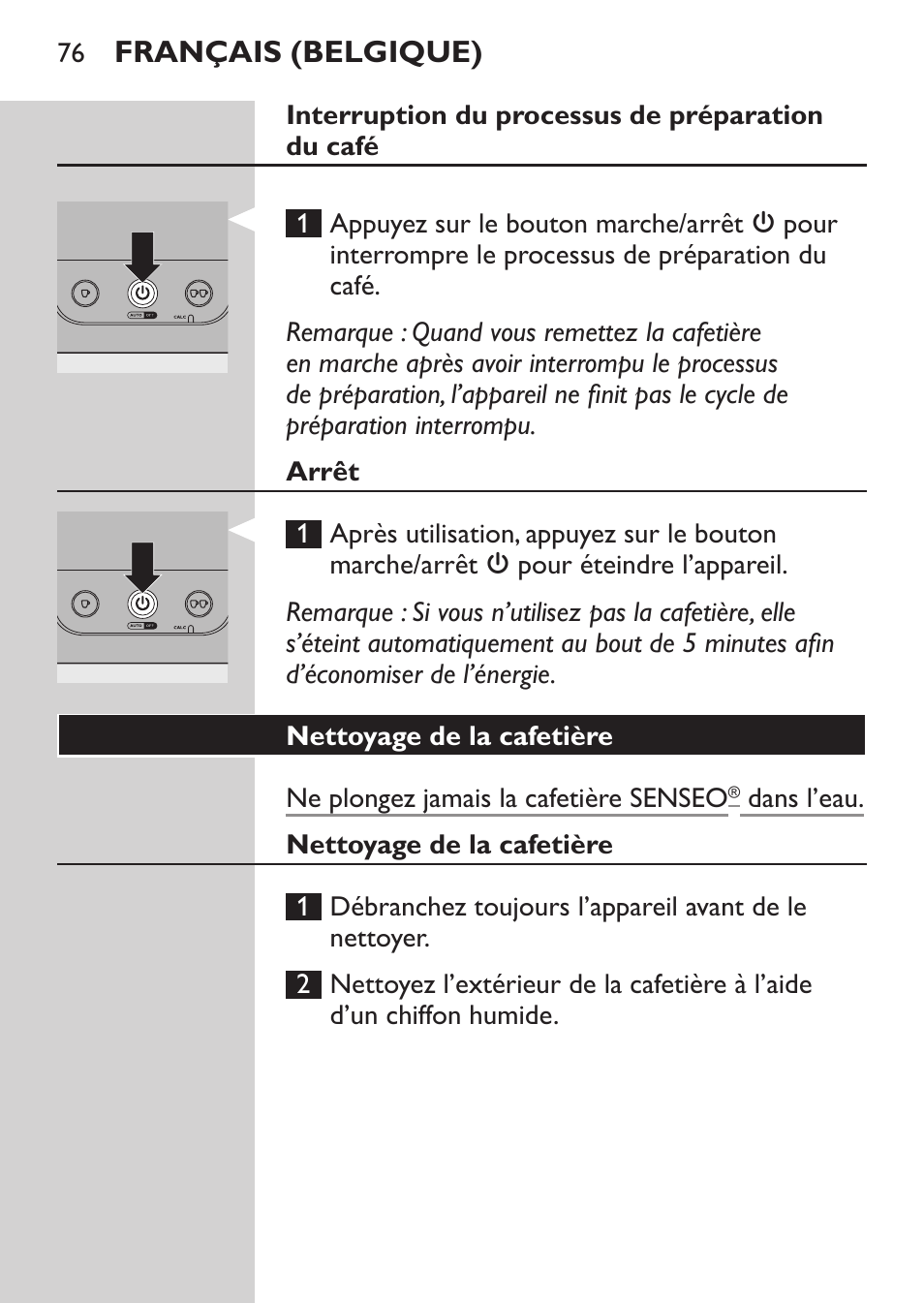 Philips SENSEO® Machine à café à dosettes User Manual | Page 76 / 122