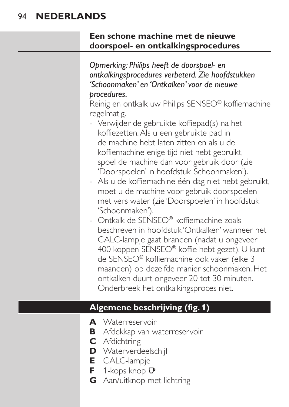 Nederlands | Philips SENSEO® Machine à café à dosettes User Manual | Page 94 / 122