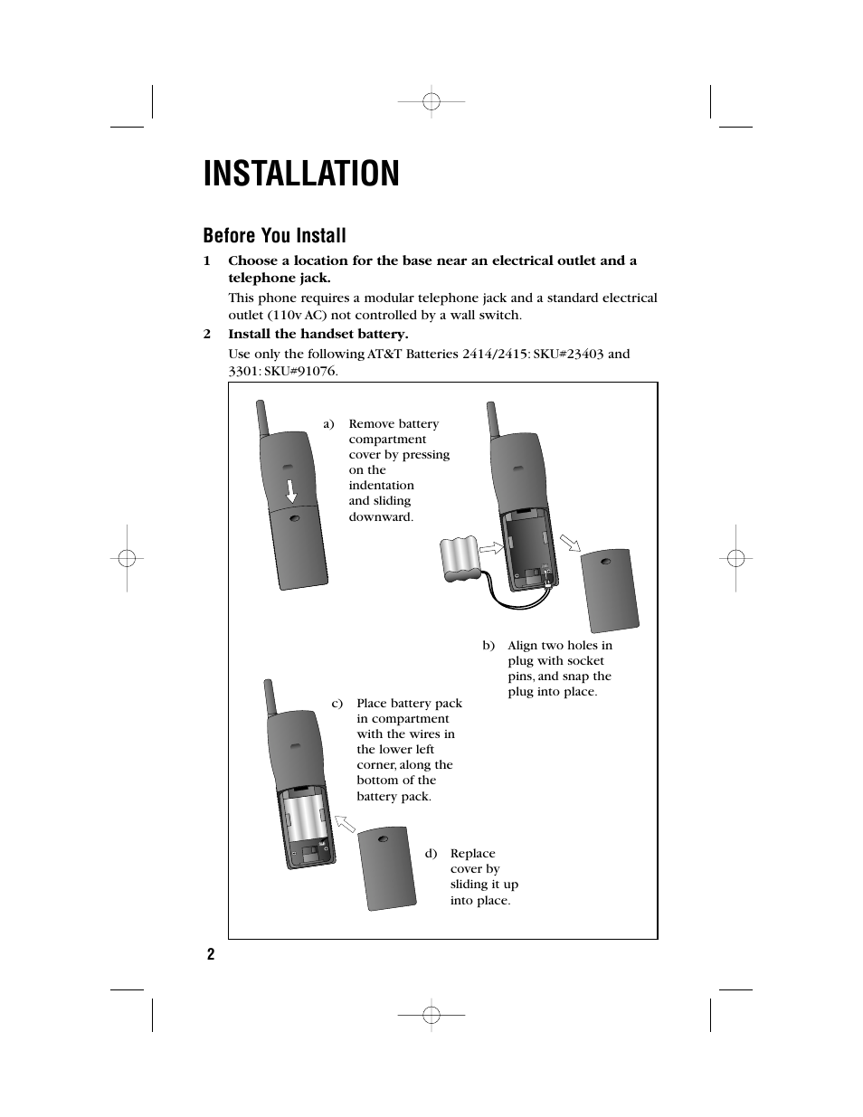 Installation, Before you install | AT&T 1450 User Manual | Page 5 / 24