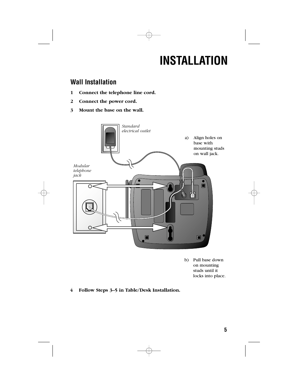Installation, Wall installation | AT&T 1450 User Manual | Page 8 / 24