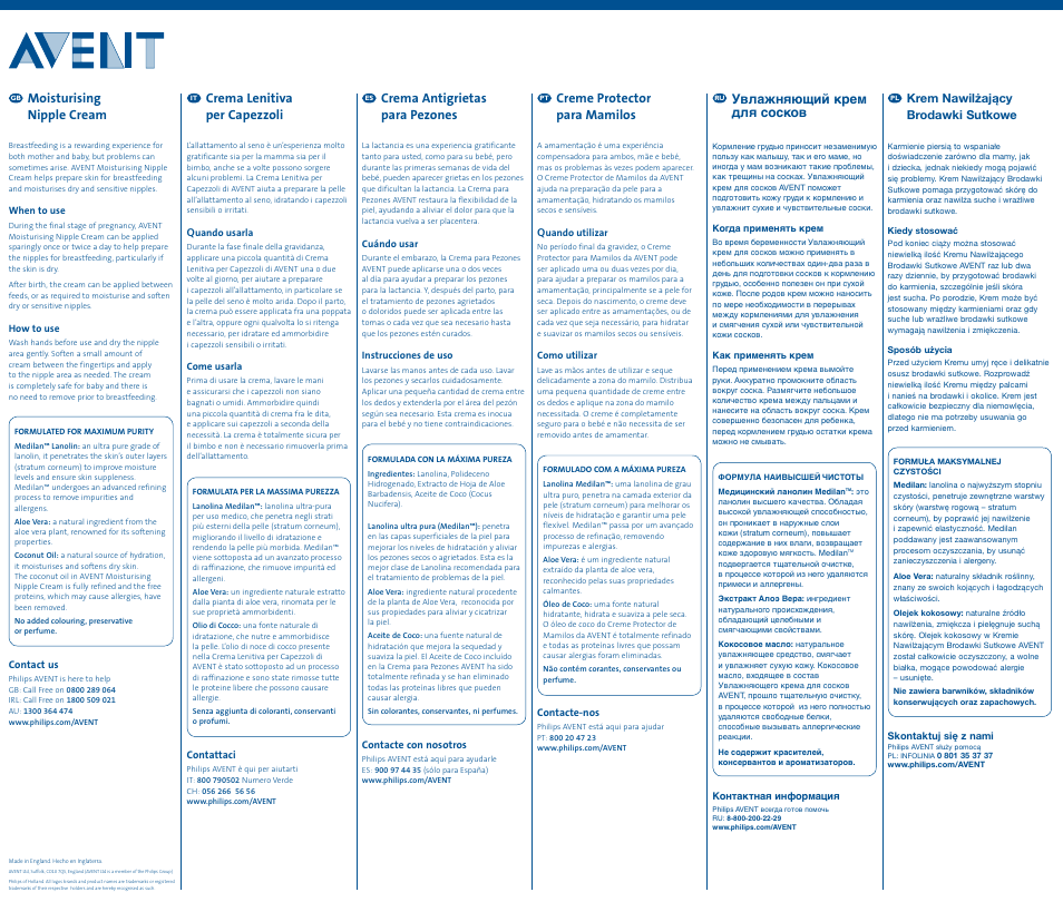 Philips Crème mamelons sensibles Philips AVENT User Manual | 3 pages