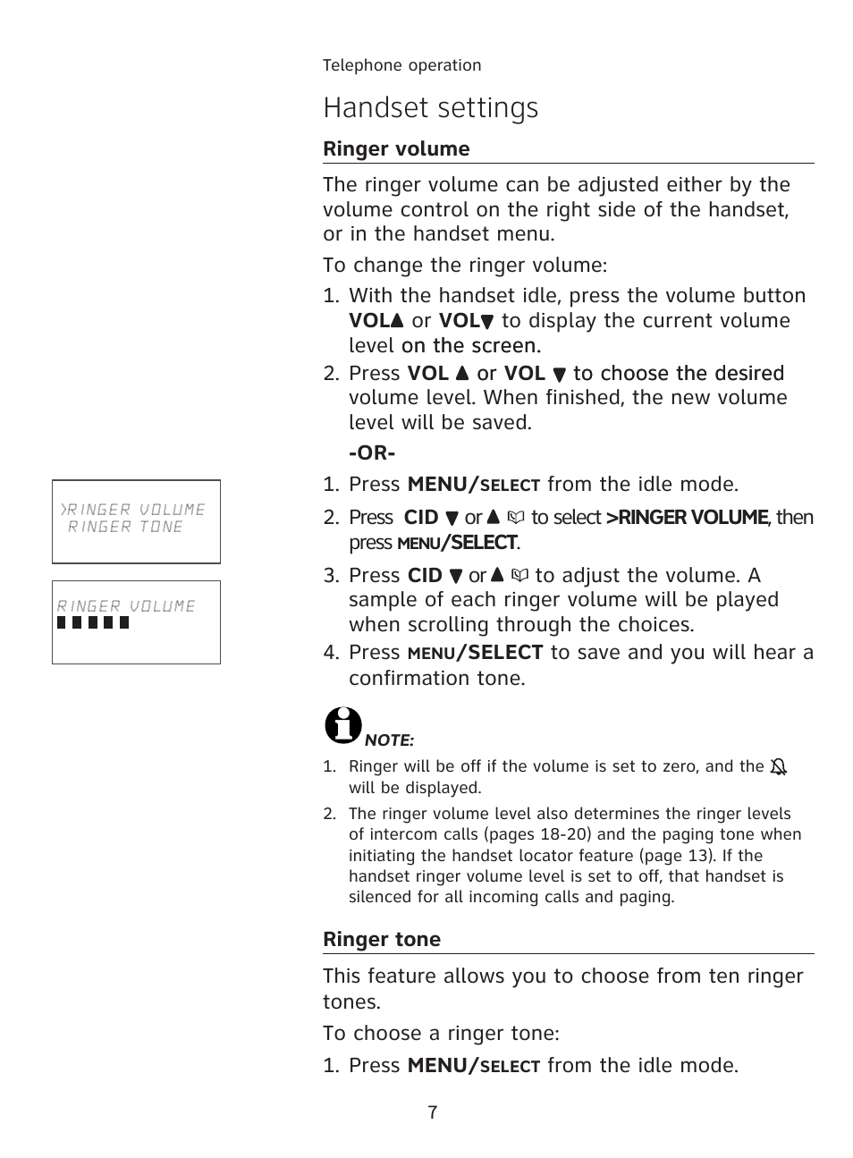 Handset settings | AT&T AT3111-2 User Manual | Page 11 / 61