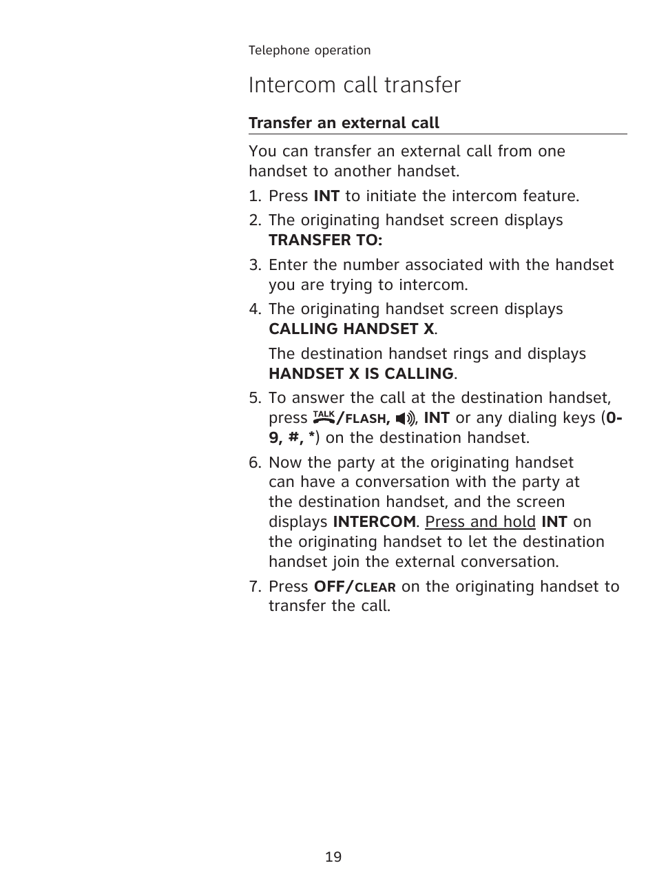 Intercom call transfer | AT&T AT3111-2 User Manual | Page 23 / 61