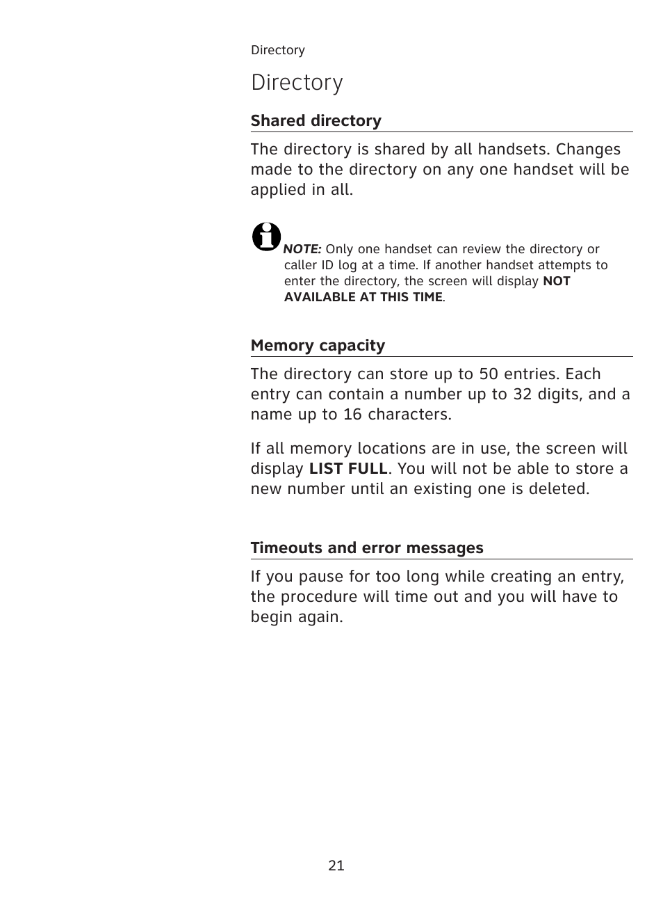 Directory | AT&T AT3111-2 User Manual | Page 25 / 61