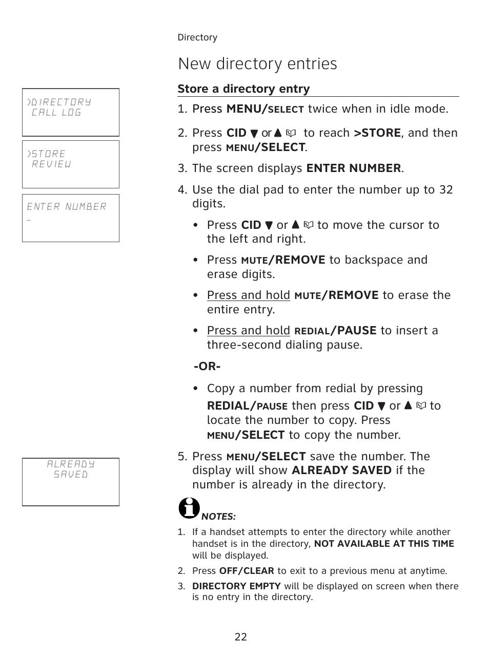 New directory entries | AT&T AT3111-2 User Manual | Page 26 / 61