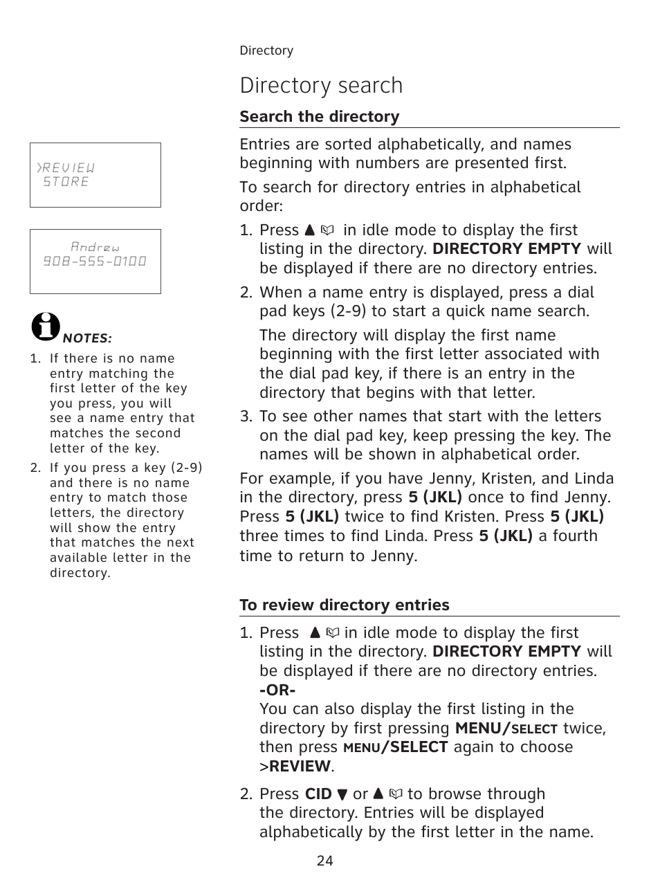 Directory search | AT&T AT3111-2 User Manual | Page 28 / 61