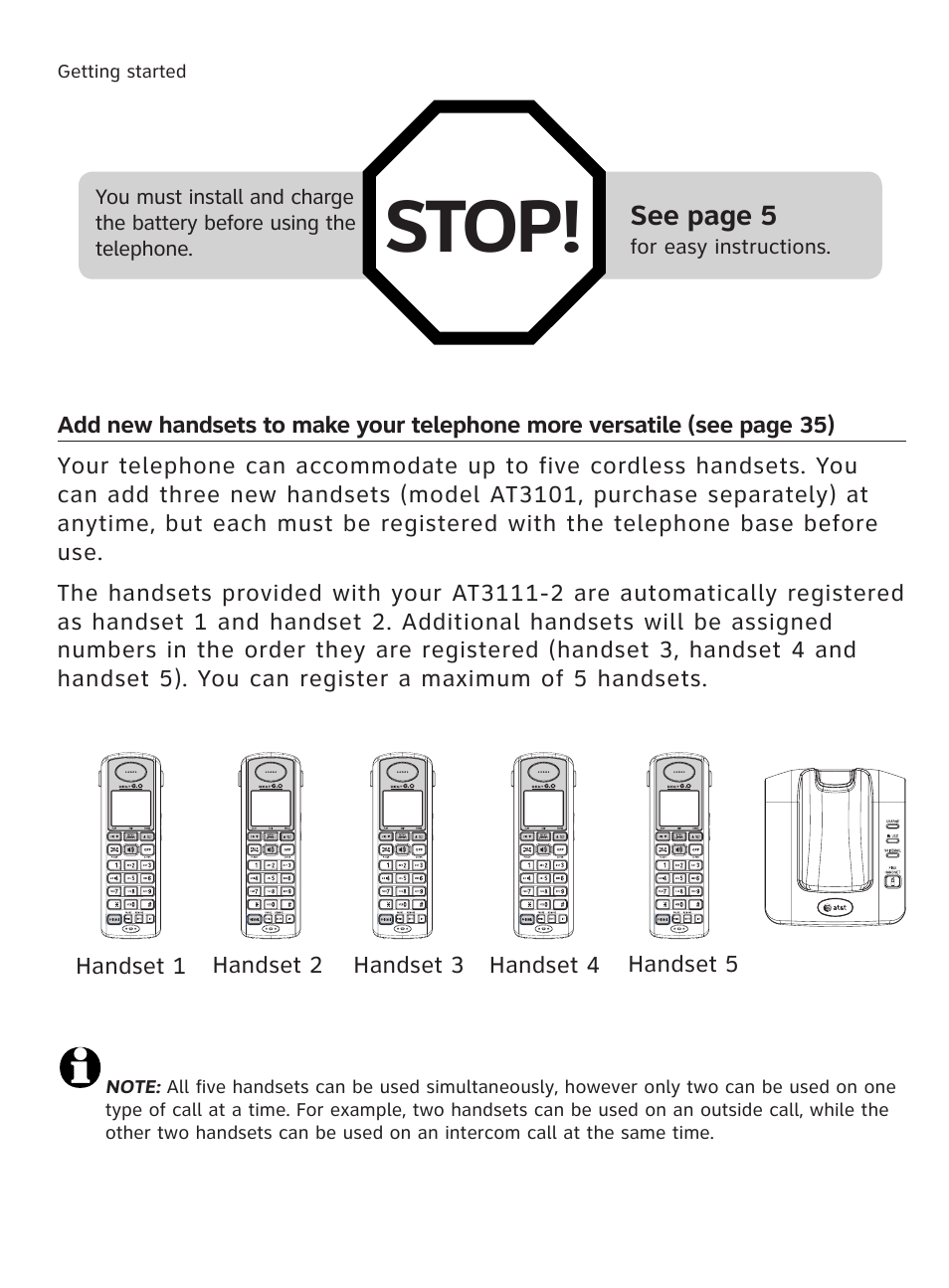 Stop | AT&T AT3111-2 User Manual | Page 3 / 61