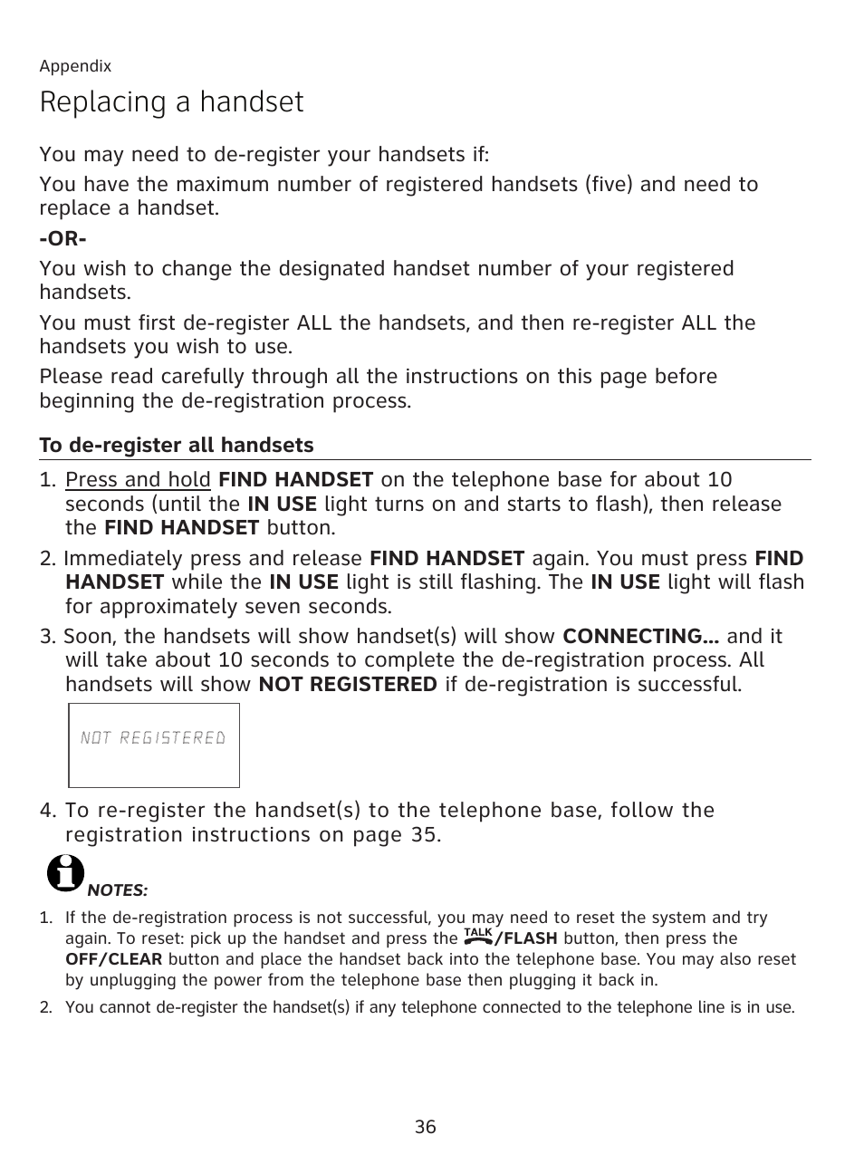 Replacing a handset | AT&T AT3111-2 User Manual | Page 40 / 61