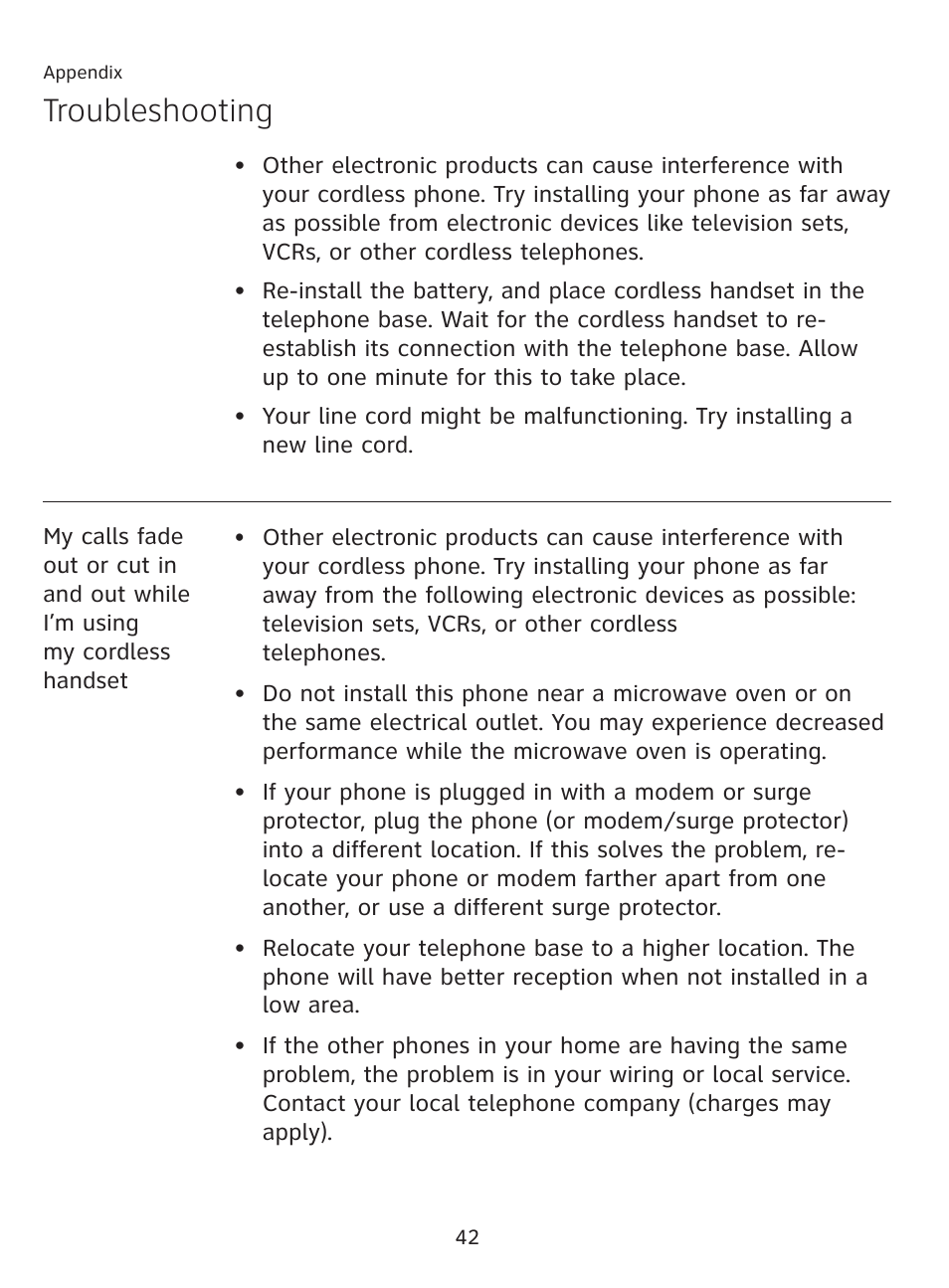 Troubleshooting | AT&T AT3111-2 User Manual | Page 46 / 61