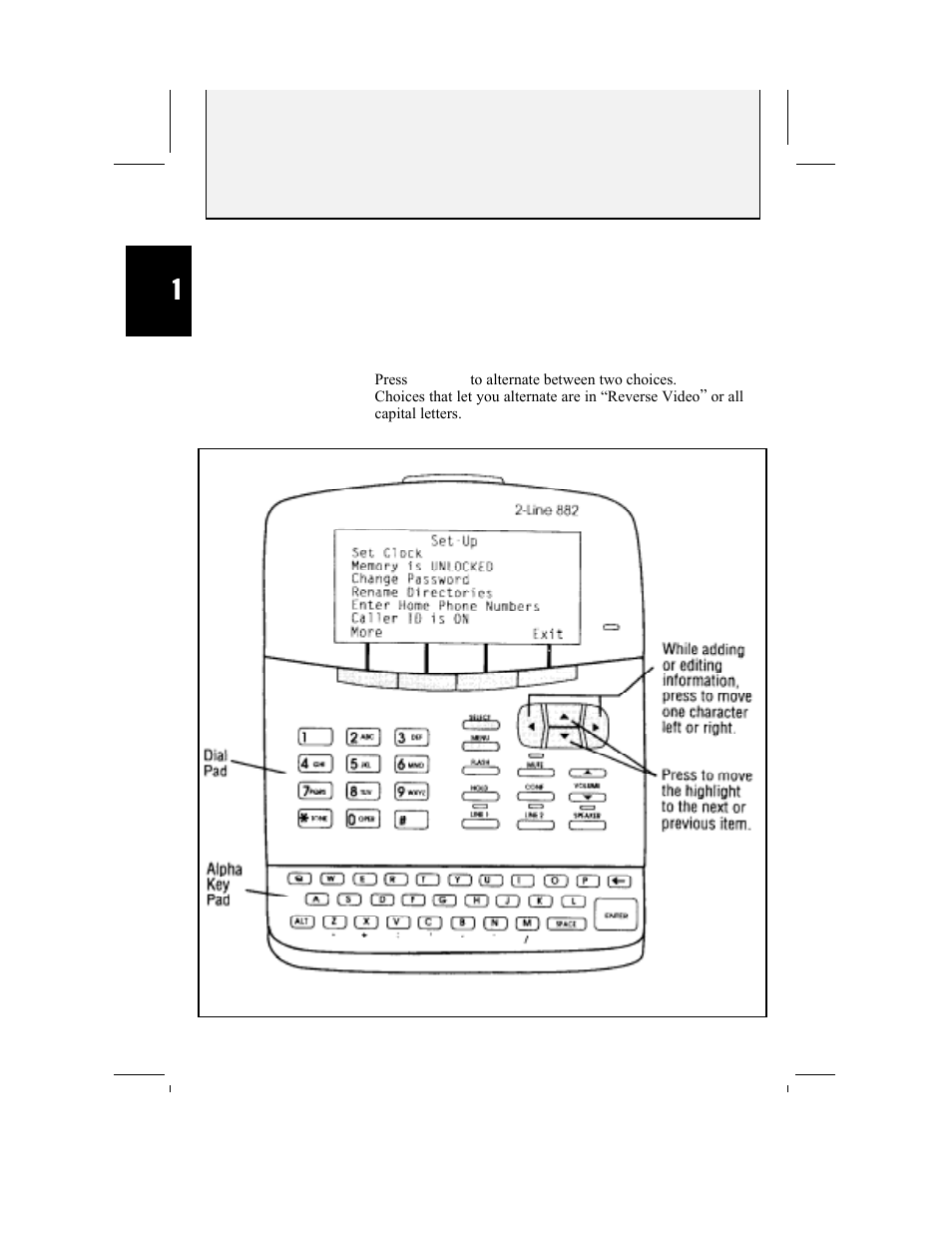 Using the menus | AT&T 882 User Manual | Page 14 / 54