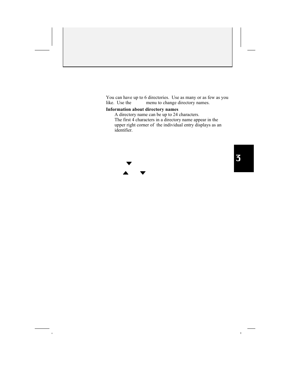 Directory, Renaming directories | AT&T 882 User Manual | Page 31 / 54