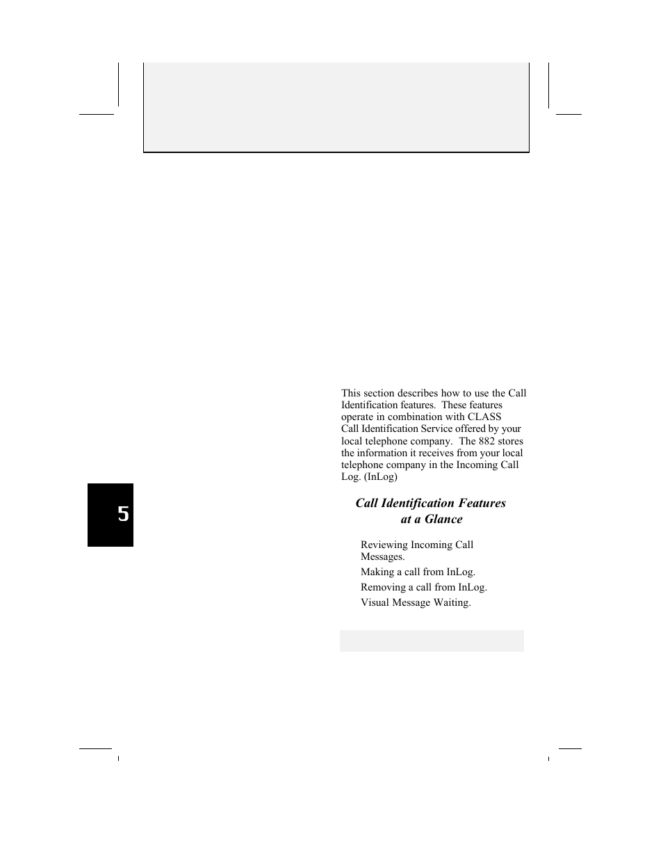 Call identification | AT&T 882 User Manual | Page 42 / 54