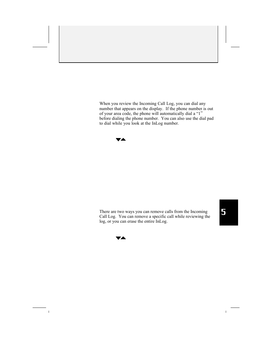 Call identification, Making a call from inlog, Removing a call from inlog | AT&T 882 User Manual | Page 45 / 54