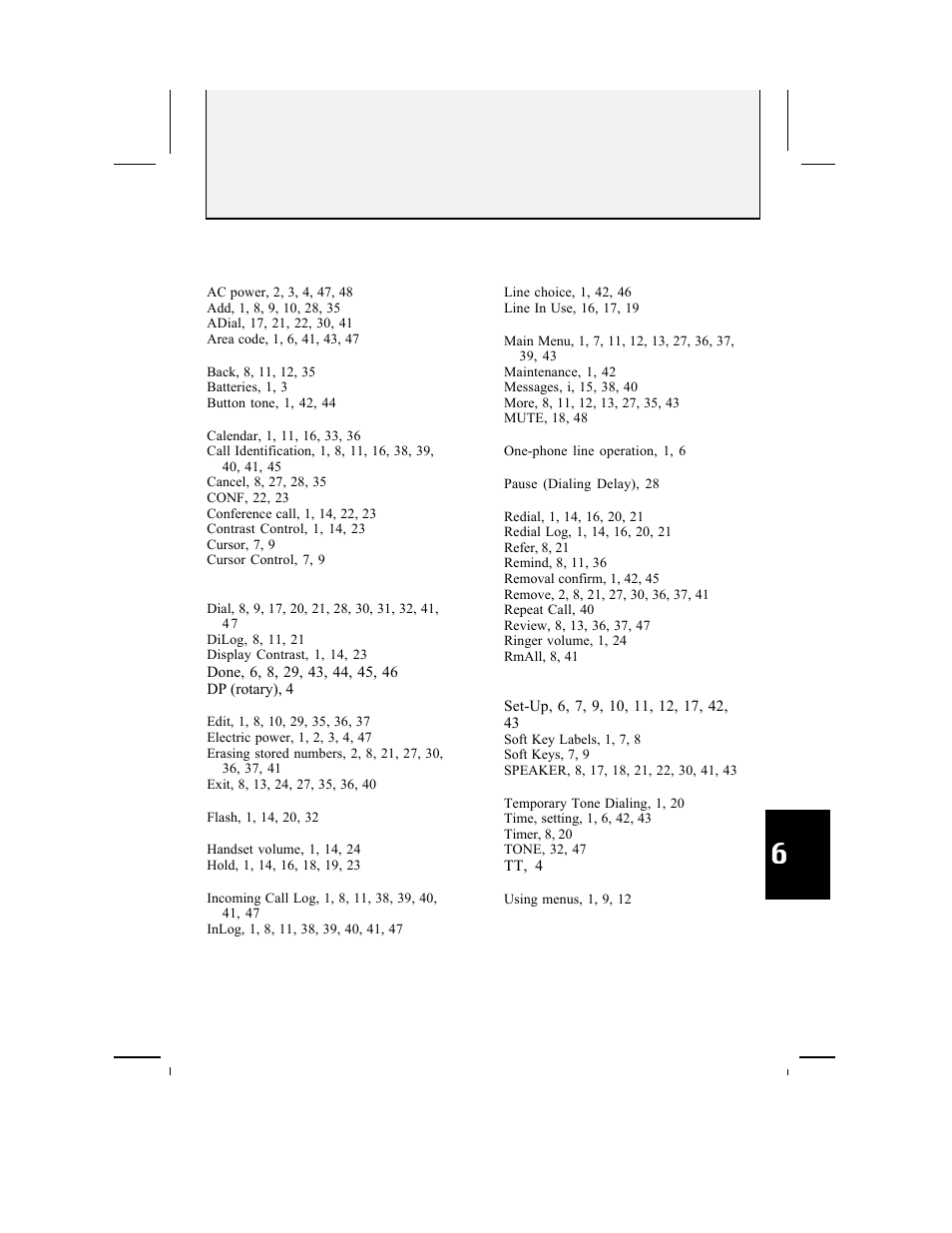 Index | AT&T 882 User Manual | Page 53 / 54