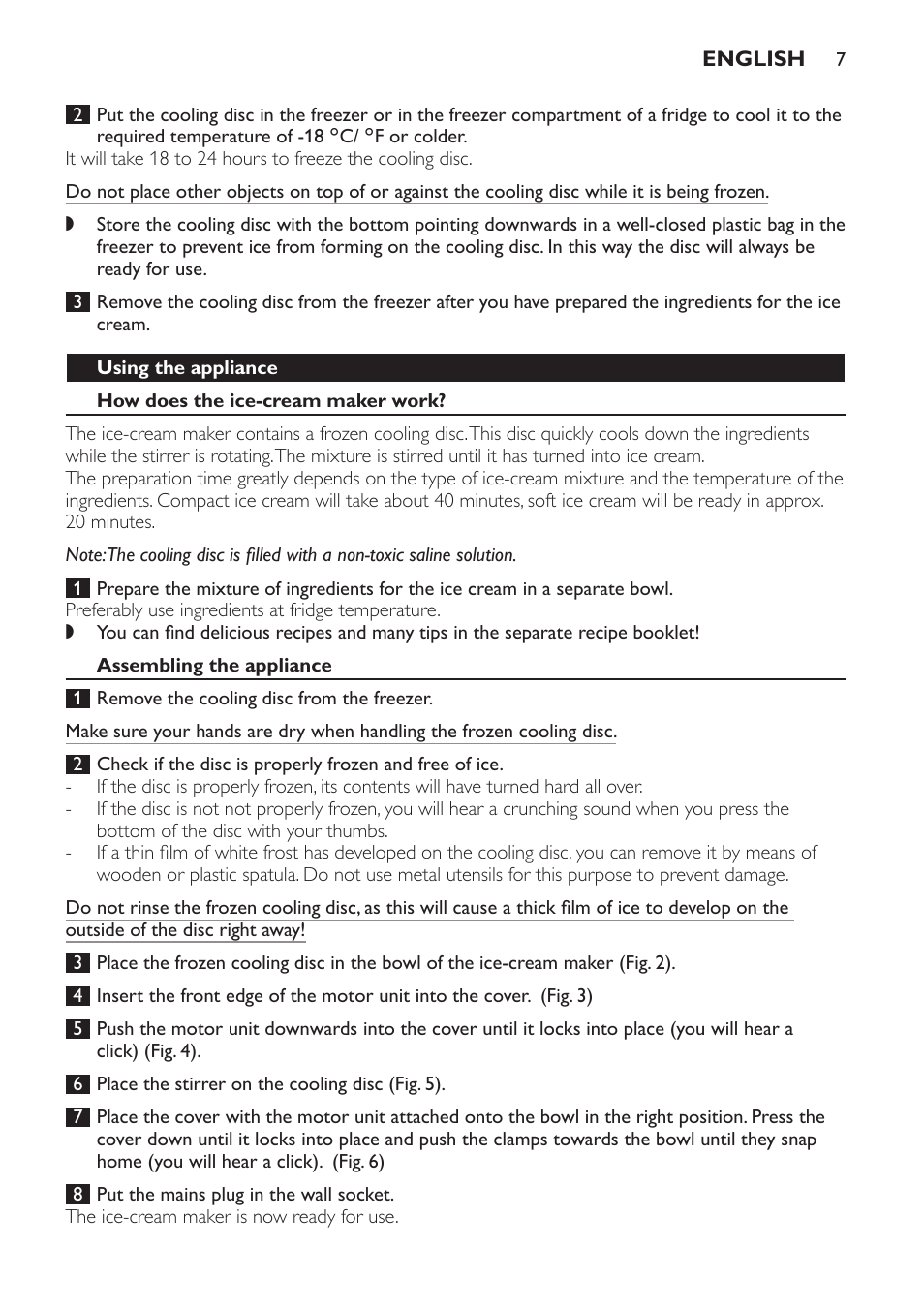 Using the appliance, How does the ice-cream maker work, Assembling the appliance | Philips Sorbetière User Manual | Page 7 / 68