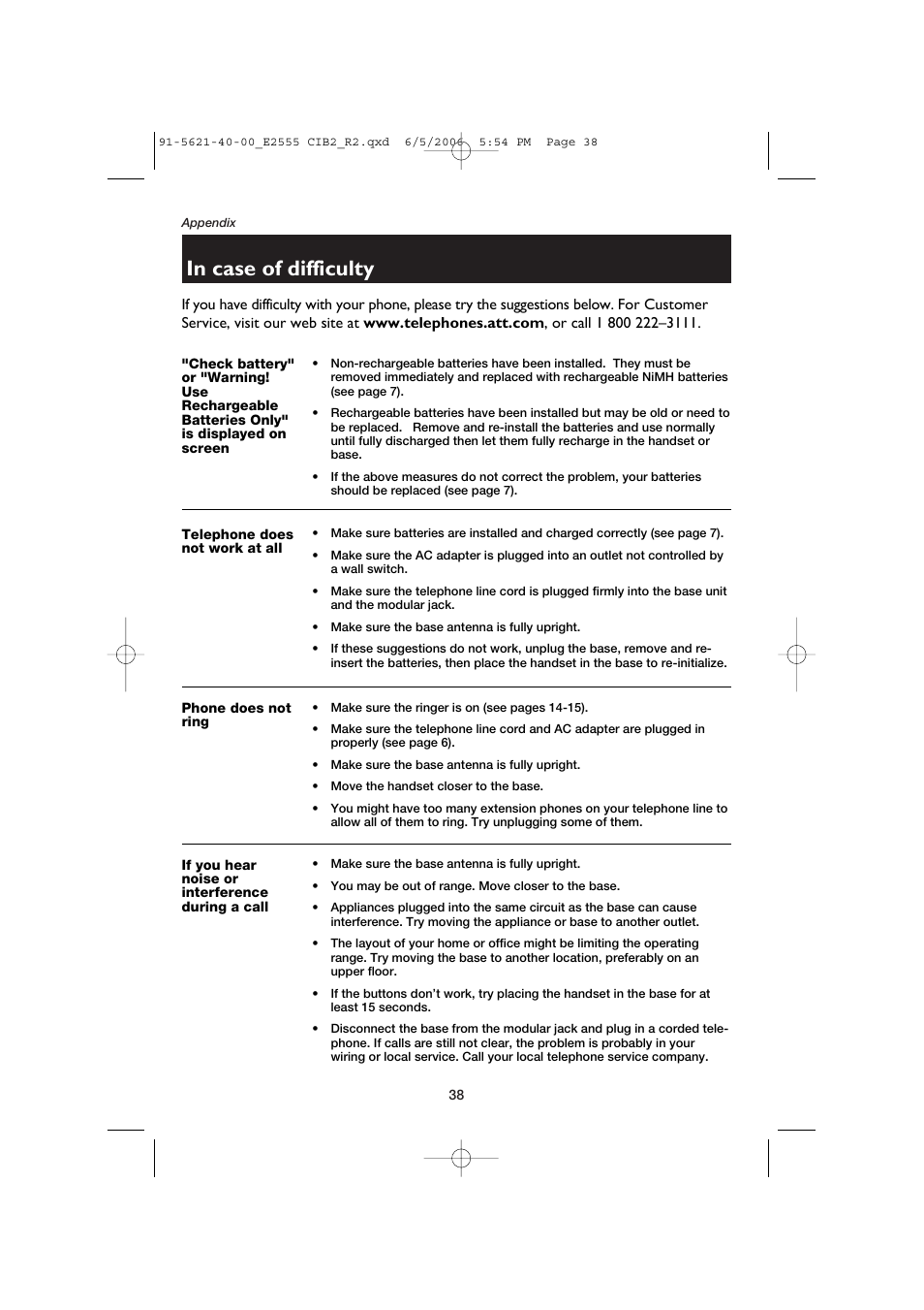 AT&T E2555 User Manual | Page 40 / 46