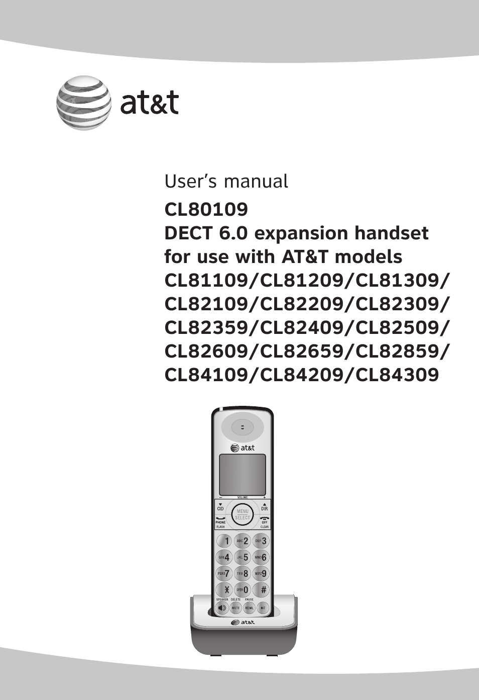 AT&T CL80109 User Manual | 36 pages