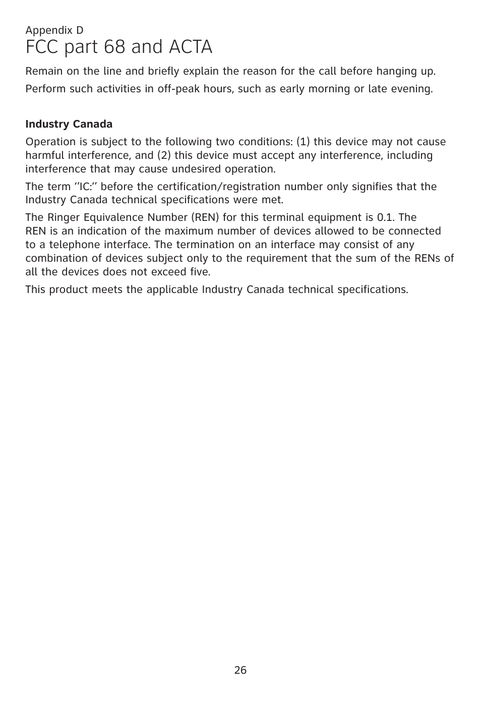 Fcc part 68 and acta | AT&T CL80109 User Manual | Page 30 / 36