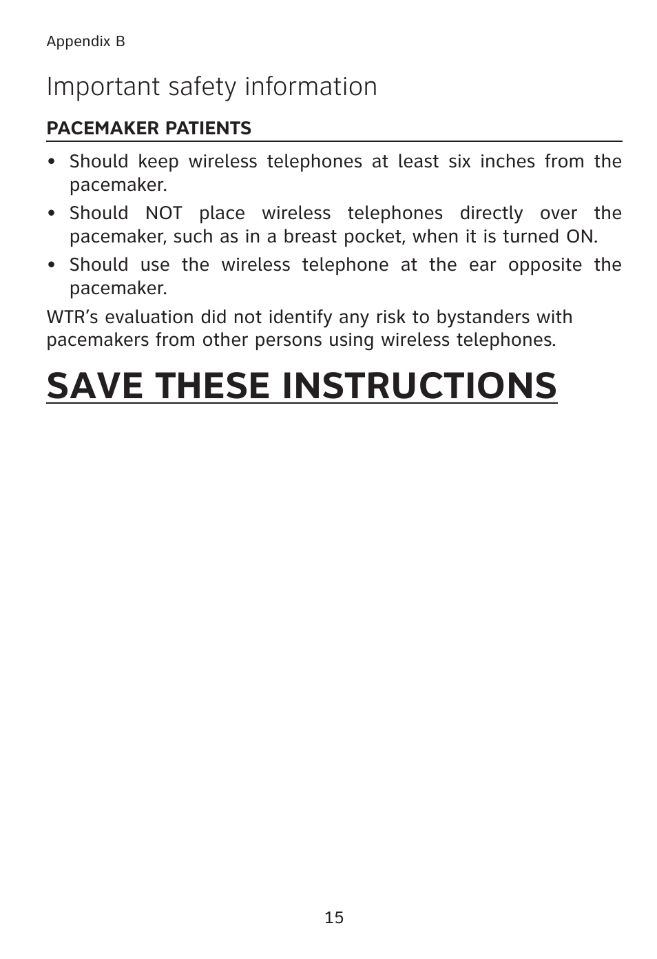 Save these instructions, Important safety information | AT&T TL90078 User Manual | Page 19 / 41