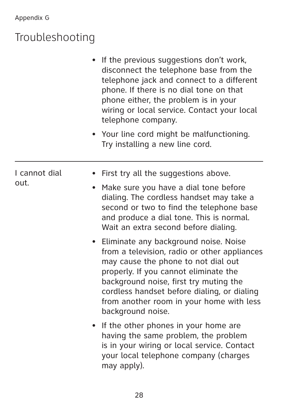 Troubleshooting | AT&T TL90078 User Manual | Page 32 / 41