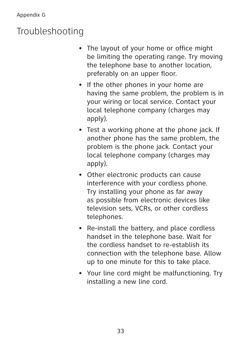 Troubleshooting | AT&T TL90078 User Manual | Page 37 / 41