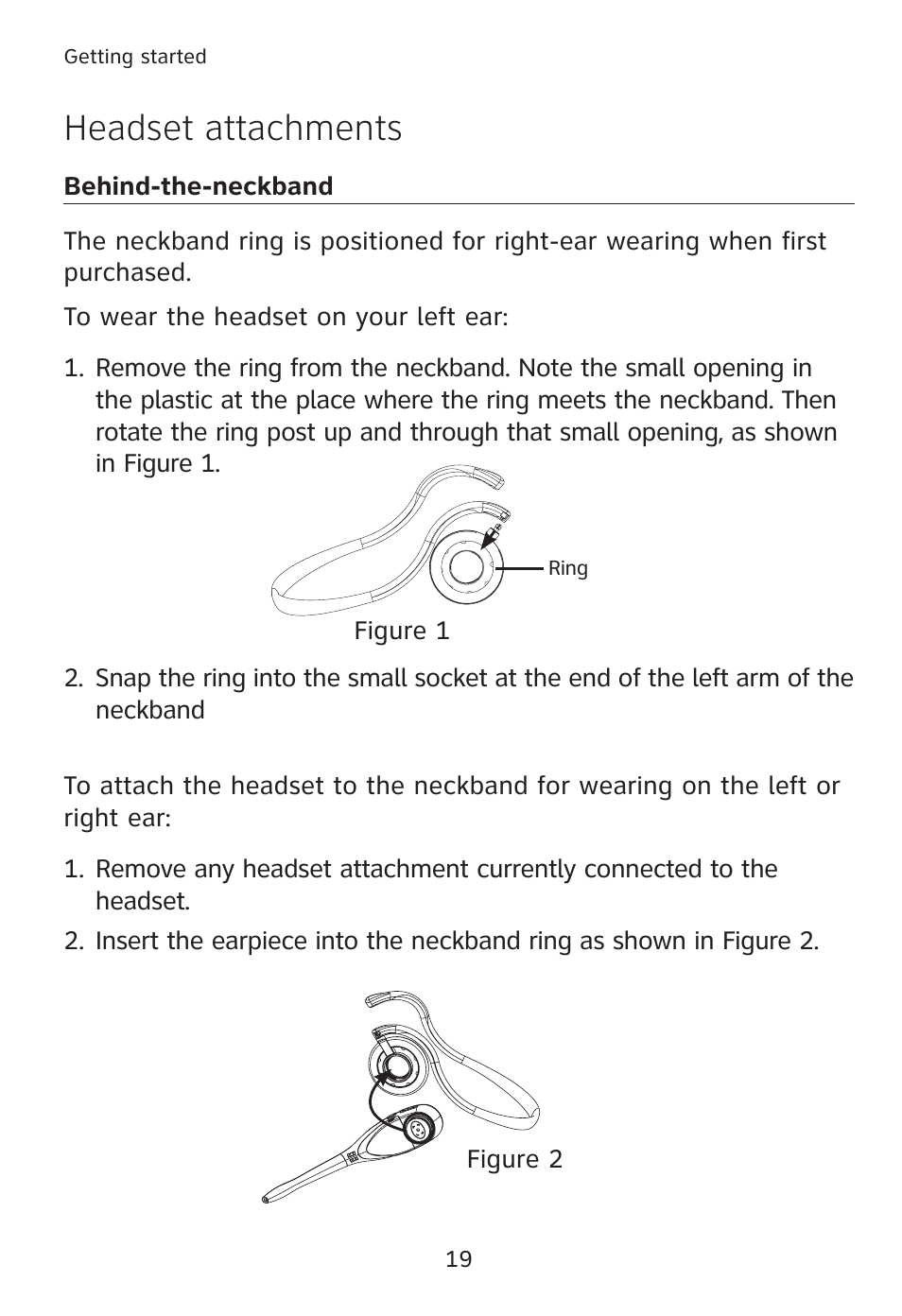 Headset attachments | AT&T TL7610 User Manual | Page 25 / 72