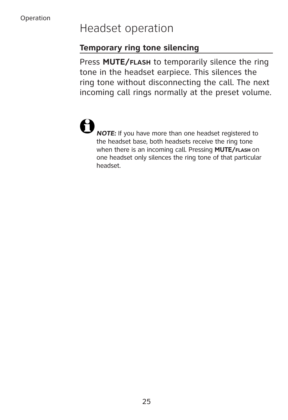 Headset operation | AT&T TL7610 User Manual | Page 31 / 72