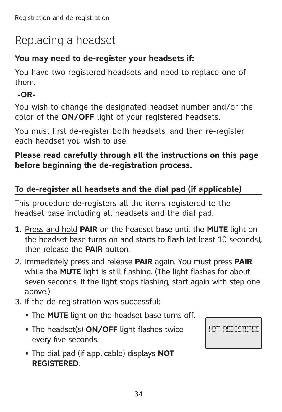Replacing a headset | AT&T TL7610 User Manual | Page 40 / 72