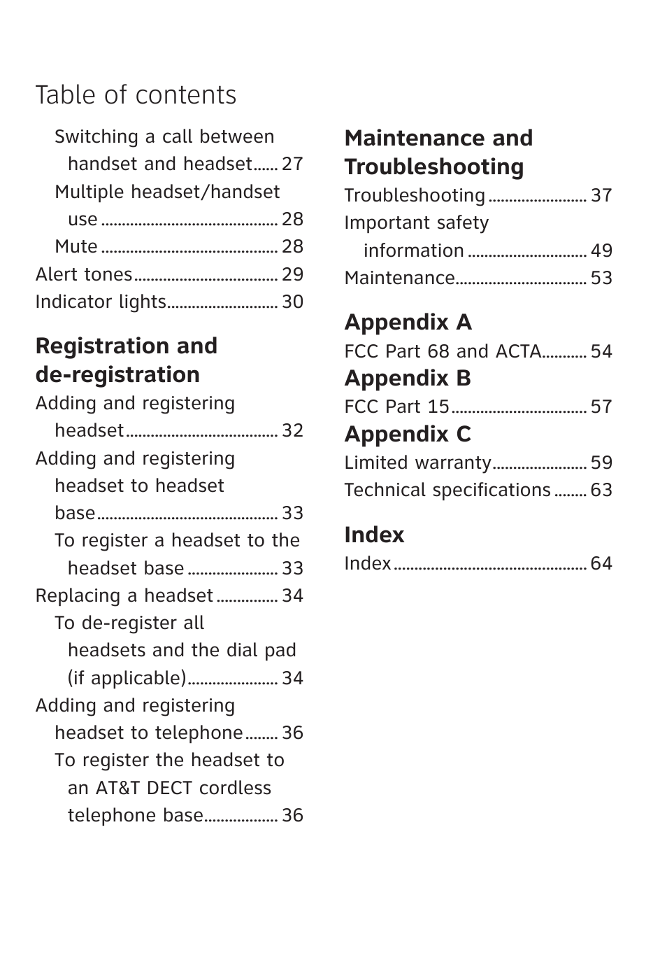 AT&T TL7610 User Manual | Page 6 / 72