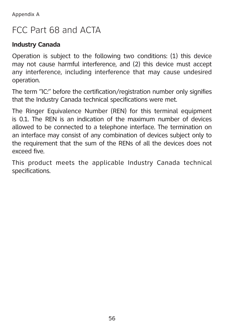 Fcc part 68 and acta | AT&T TL7610 User Manual | Page 62 / 72
