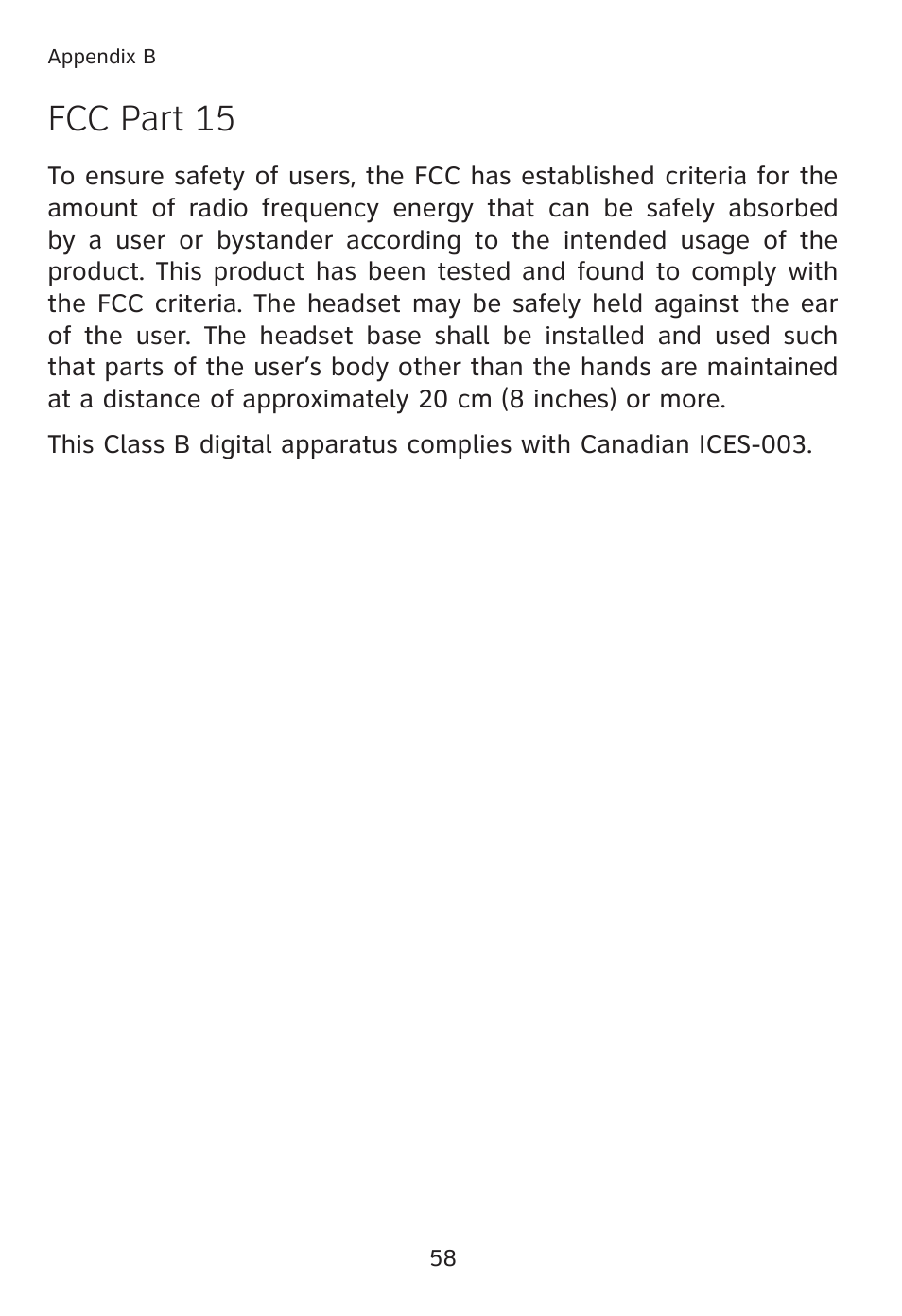 Fcc part 15 | AT&T TL7610 User Manual | Page 64 / 72