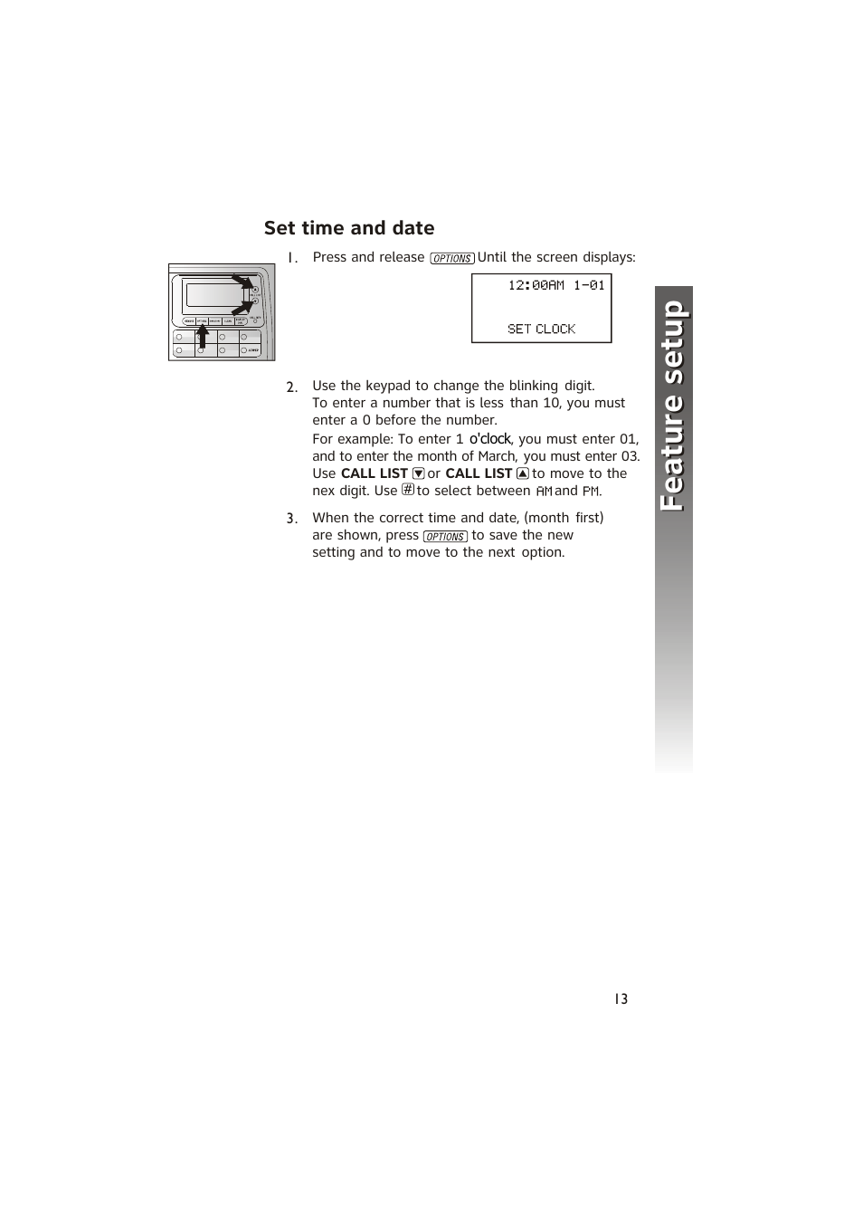 Feature setup feature setup | AT&T 950 Speakerphone User Manual | Page 15 / 41